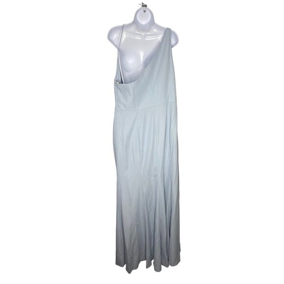 AFTER SIX One-shoulder Draped Cowl-neck Maxi Dress In Mist Size 2R - Picture 5 of 9
